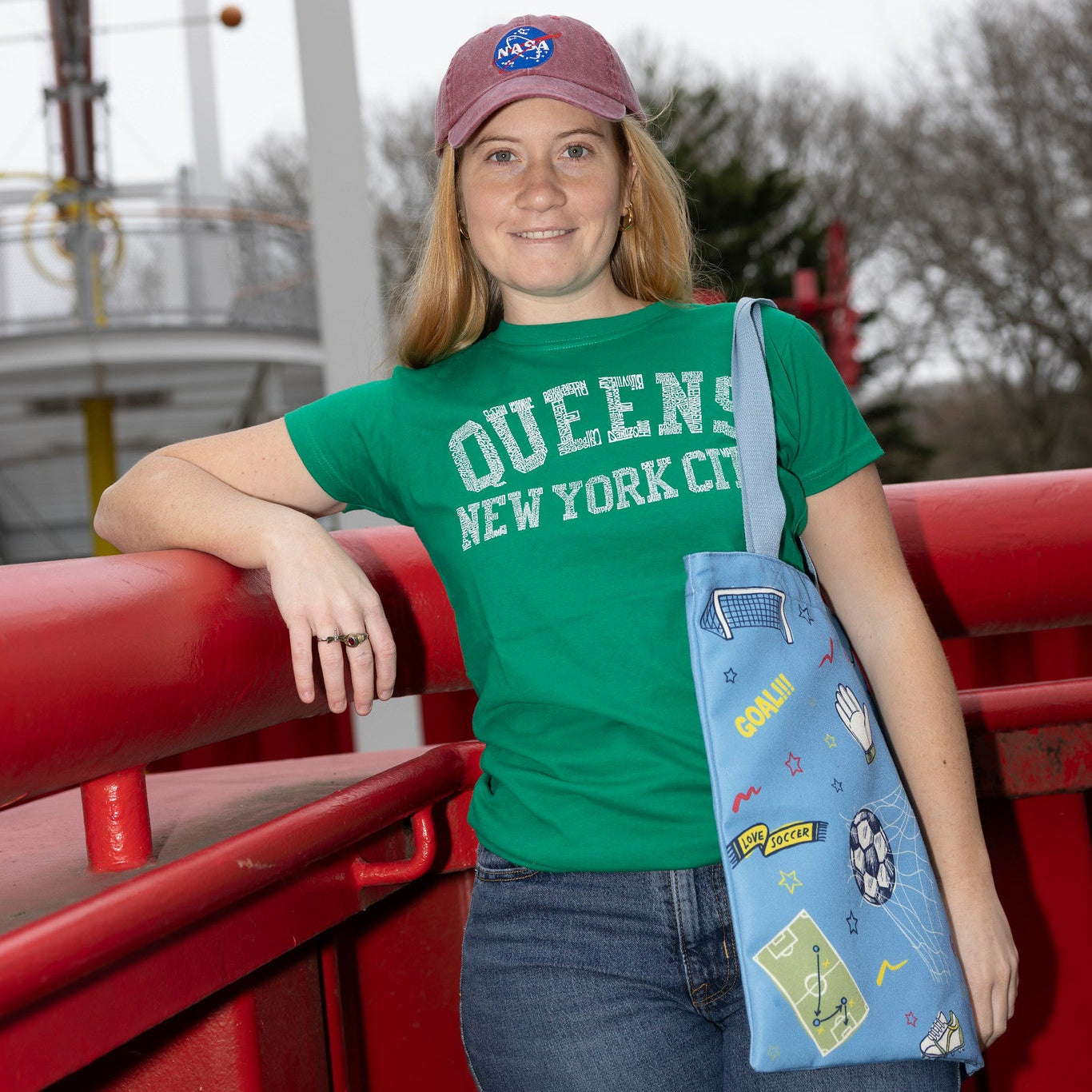 Blue Soccer Tote Bag