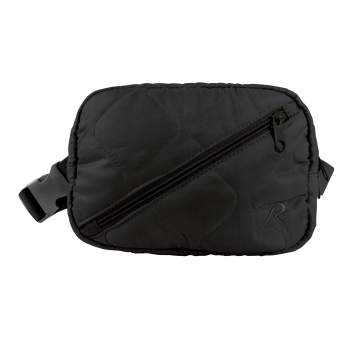 compact view of black day bag with front zipper