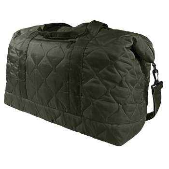 Dark Green Lightweight Woobie Weekender Bag angle view on white background