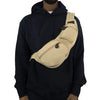 Crossbody bag in beige on a person
