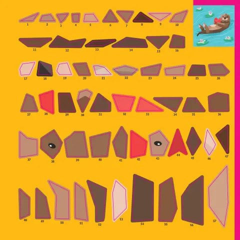 Page of the book showing the stickers that re used to create the image