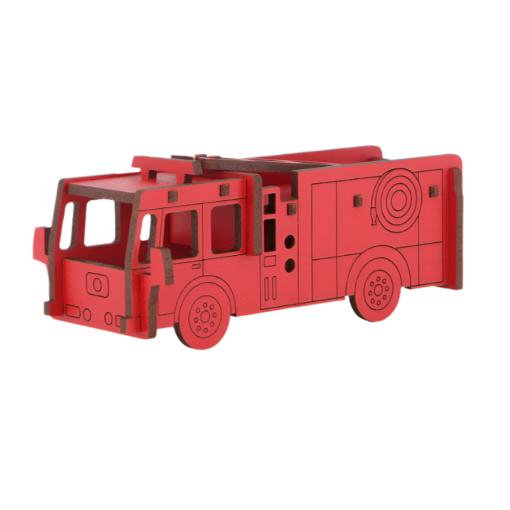 Fire Engine 3-D Wooden Model Kit