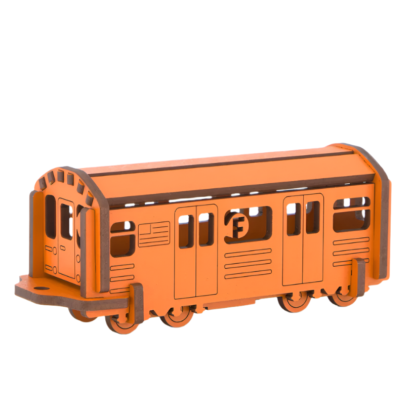 NYC Subway F Train 3-D Wooden Model Kit