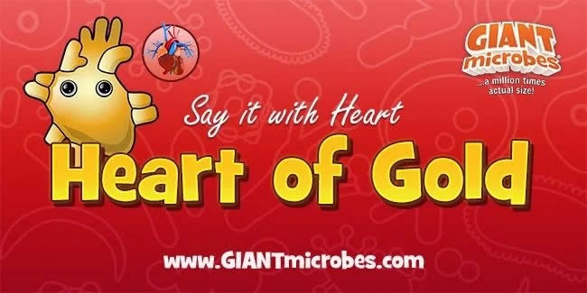 packing card reading "Heart of Gold" by GIANTmicrobes