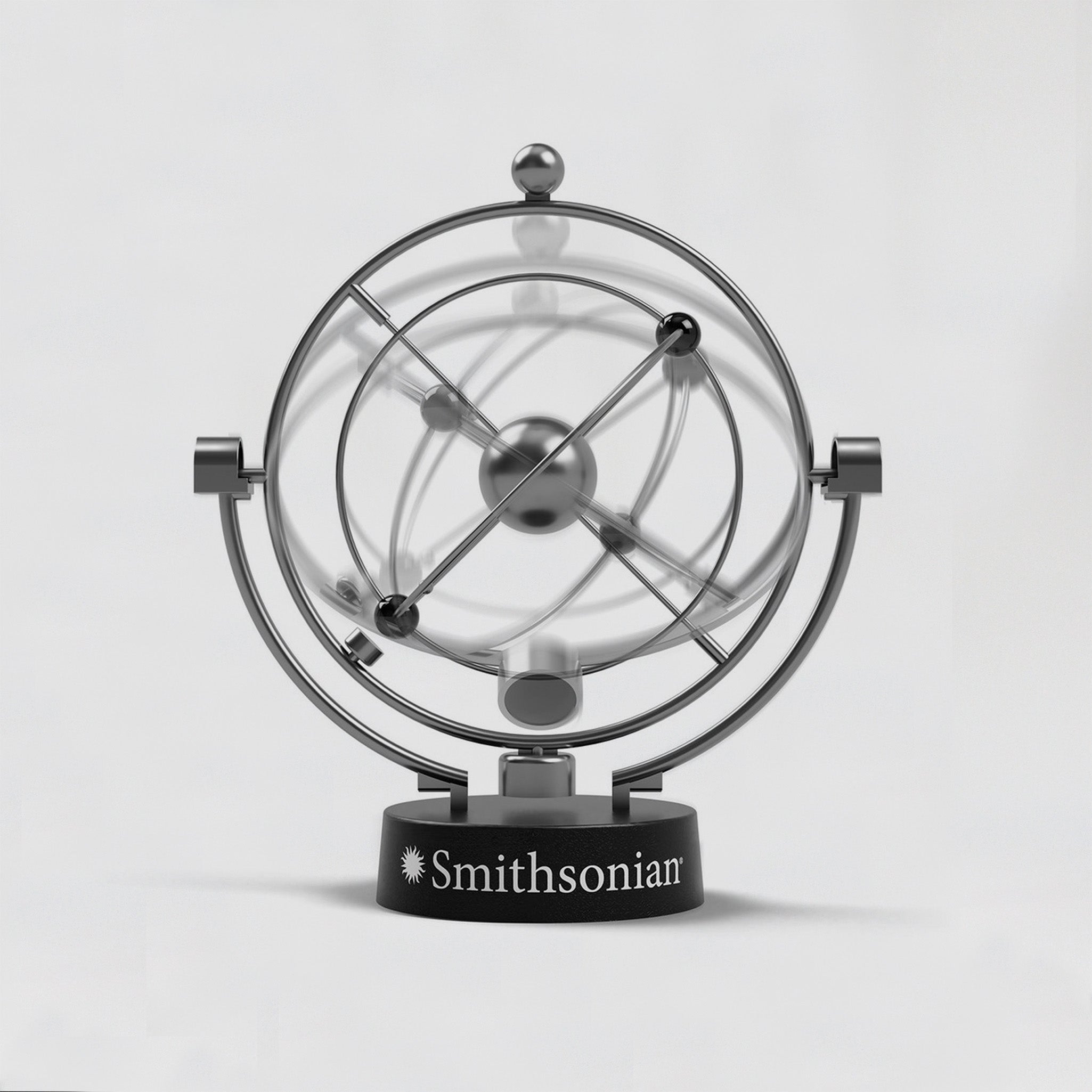 perpetual motion device which has many circles with the words Smithsonian on it.