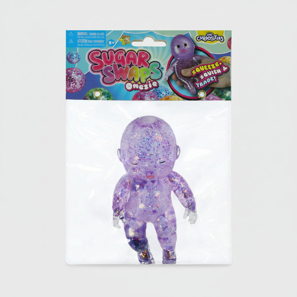 Squishy toy purple baby with white background
