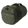 Back/side view of green duffel bag