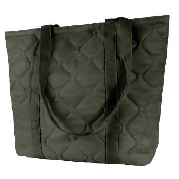 Black tote bag side view
