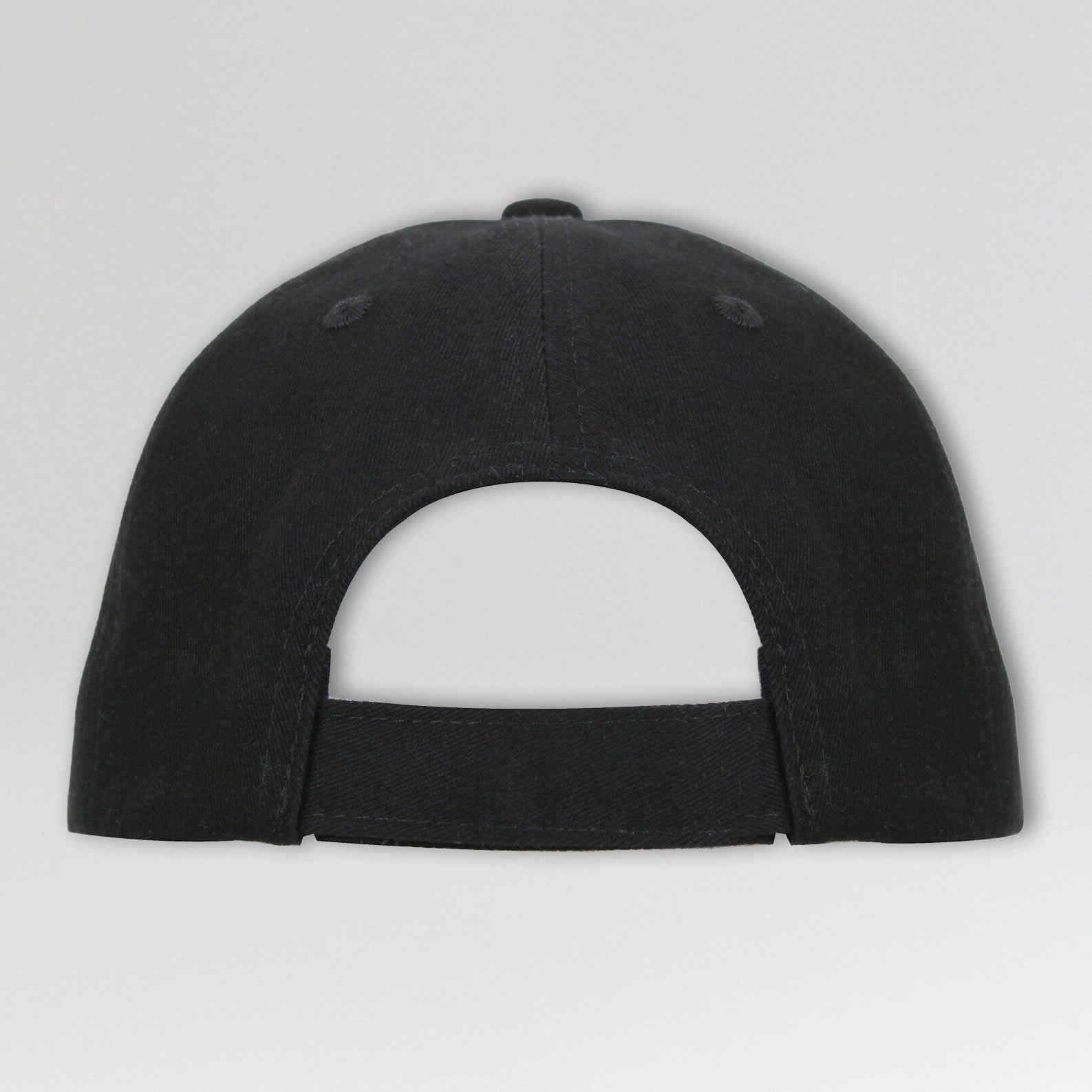 Back of a black baseball cap