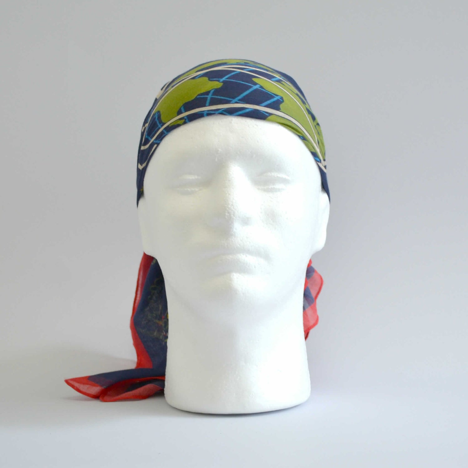 White foam head modelling the blue World&