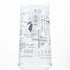 Clear tall drinking glass with math equations on it on white background