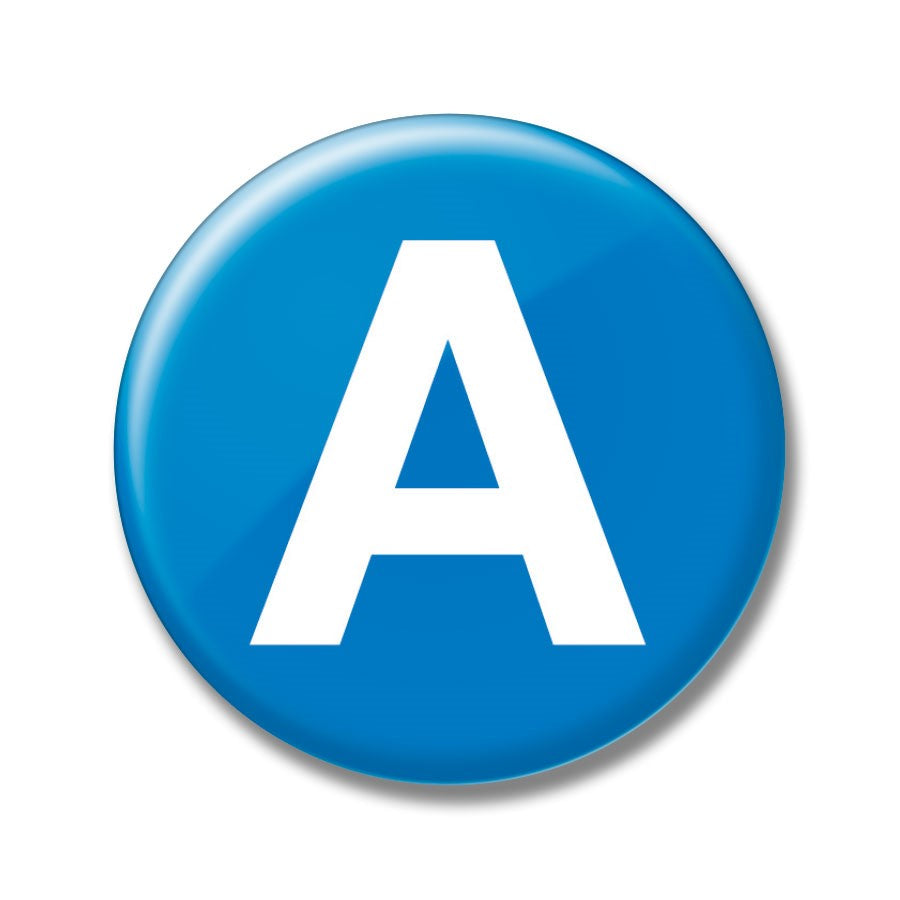 Round magnet with the blue logo for the A Line