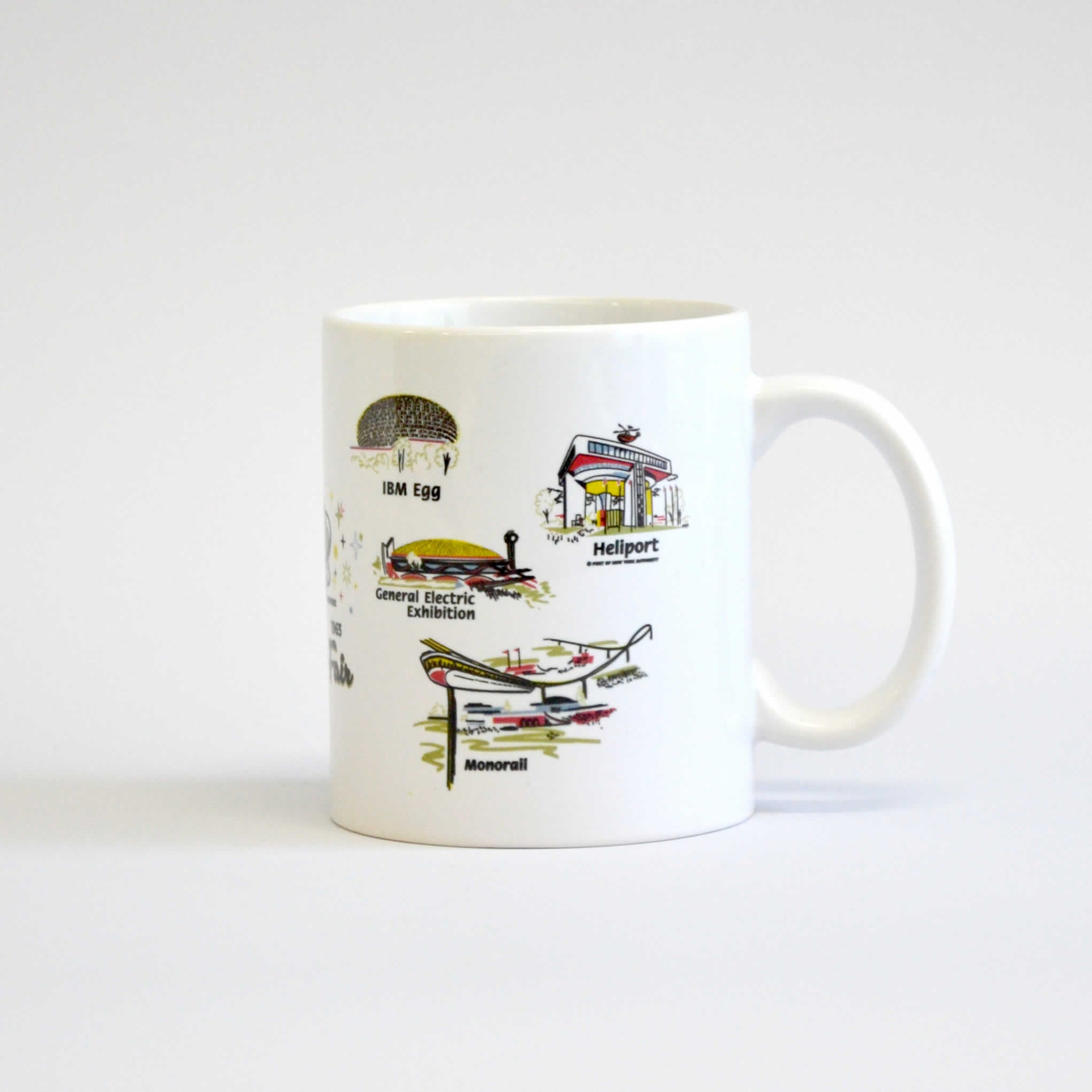 White mug with images of the 1964 World&