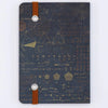 Dark blue notebook with math equations the cover - Back view