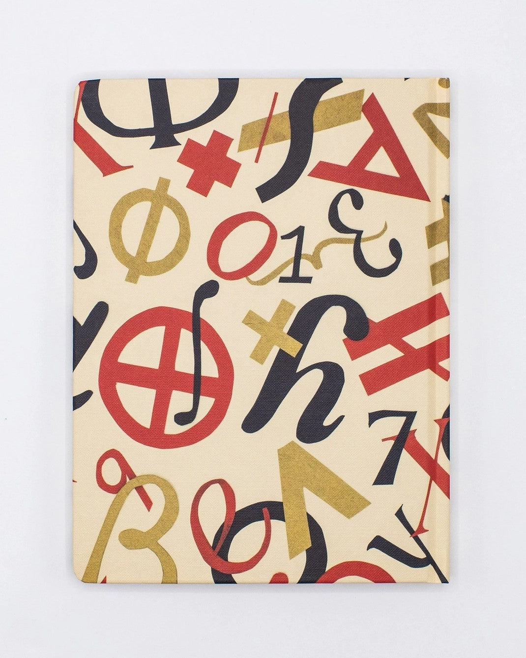 Notebook with colorful math symbols drawn on the cover