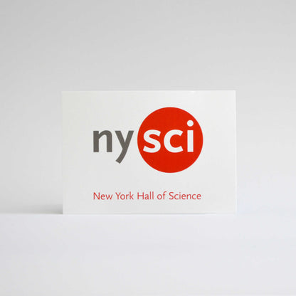 White postcard with the nysci logo and the words New York Hall of Science