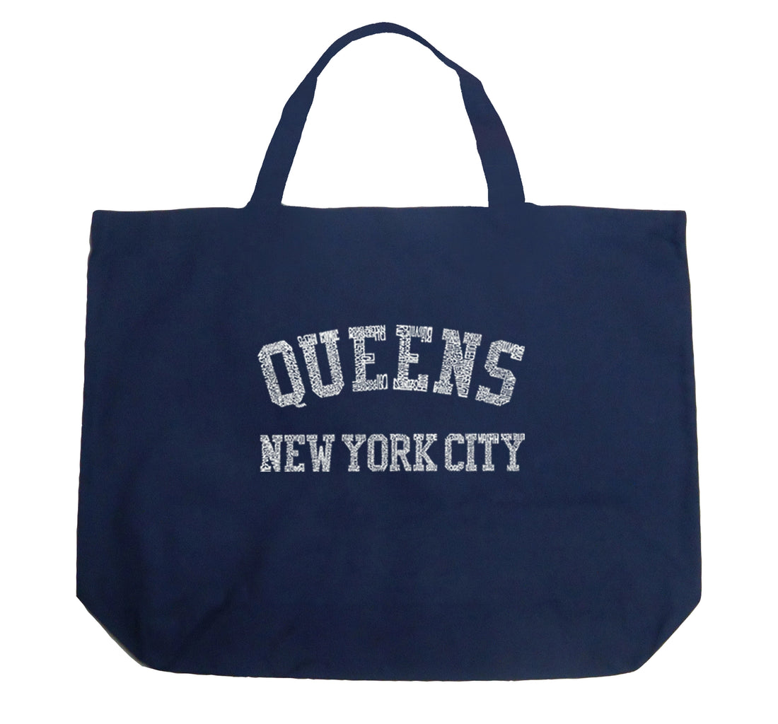 Word Art Tote Bag: Neighborhoods in Queens