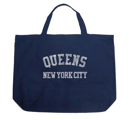 Word Art Tote Bag: Neighborhoods in Queens
