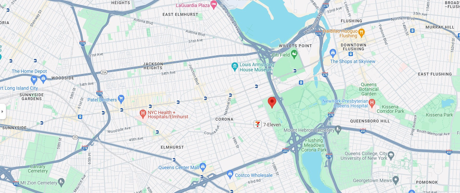 Map of Queens where the Hall of Science Museum is located