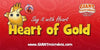 packing card reading "Heart of Gold" by GIANTmicrobes