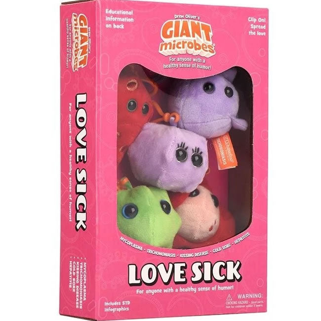 Front of Love Sick plush keychain box set